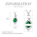 TOUPOP 925 Sterling Silver Teardrop Birthstone Necklace Infinity Love Jewelry Gift-0-5