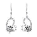 wholesale 925 Sterling Silver Heart Shaped Earring Wholesale With Cat Paw Design And Zircon-0-0