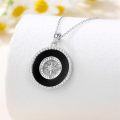 wholesale 925 Sterling Silver Malachite Round Compass Pendant Necklace for Women's Graduation Gifts-0-18