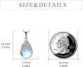 wholesale 925 Sterling Silver Moonstone Teardrop Memorial Necklace with Ashes Keepsake, 24.8x11.6mm Pendant, 18 Chain, Gift Box-0-2