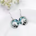 TOUPOP Sterling Silver Crystal Panda Origami Earrings for Women-0-3