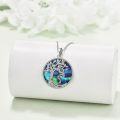 wholesale Sterling Silver Crystal Abalone Shell Animal Pendant Tree of Life Necklace-0-45