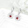 wholesale 925 Sterling Silver Red Crystal Dog Paw Drop Earrings for Women 3D Animal  Idea-0-2
