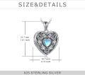 wholesale 925 Sterling Silver Heart-Shaped Photo Locket Pendant with Blue Stone and Rose Design Chain Necklace for Women's s on Mother¡¯s Day-0-3