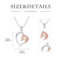 wholesale 925 Sterling Silver Rose Gold Plated Horse Head in Heart Shape Pendant Necklace for Women and Girls-0-3