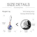 wholesale 925 Sterling Silver Butterfly Tulip Blue Lapis Two Tone Drop Earrings-0-3