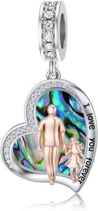 wholesale 925 Sterling Silver Family Love Charm Bracelet for Daughter Mother Lover - Birthday Valentine's Day Gifts-09-Abalone Shell