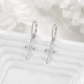 wholesale 925 Sterling Silver Cross Dangle Earrings for Women s-0-3