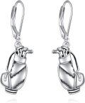 wholesale 925 Sterling Silver Golf Bag Dangle Earrings Sport Lover Music Lover s for Women Men-0-0