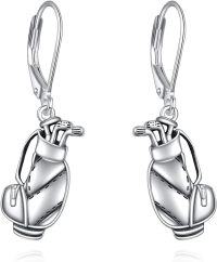 wholesale 925 Sterling Silver Golf Bag Dangle Earrings Sport Lover Music Lover s for Women Men-Golf
