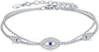 wholesale 925 Sterling Silver Evil Eye Hamsa Hand Charm Bracelet for Women Girls Gifts-Evil Eye Bracelet