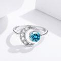 wholesale 925 Sterling Silver Moonstone Birthstone Rings for Women Adjustable Open Ring Gift for Wife Mom Daughter-0-5