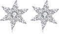 wholesale 925 Sterling Silver Snowflake Crystal Stud Earrings-0-0