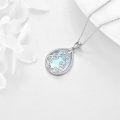 wholesale Sterling Silver Moonstone Lapis Lazuli Larimar Teardrop Pendant Necklace-0-8