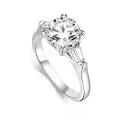 TOUPOP Sterling Silver Moissanite D Color VVS1 Diamond Engagement Ring-0-0