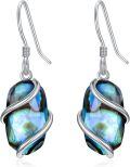 wholesale 925 Sterling Silver Abalone Shell Dangle Earrings Fine Jewelry Birthday Christmas Gifts for Women Her-0-0