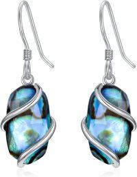 wholesale 925 Sterling Silver Abalone Shell Dangle Earrings Fine Jewelry Birthday Christmas Gifts for Women Her-Dangle-Abalone Shell