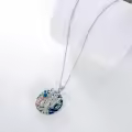TOUPOP Sterling Silver Crystal Tree Of Life Sisters Necklace-0-2