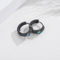 wholesale Titanium Metal Turquoise Square Celtic Knot Huggie Hoop Earrings for Men 23mm Diameter - Vintage Style  Idea-0-1
