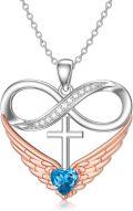 wholesale 925 Sterling Silver Natural Gemstone Angel Wings Necklace for Women Gift for Mom Wife GF-0-0