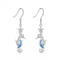 TOUPOP Sterling Silver Stone Seahorse Earrings For Women Birthday Christmas-0-0