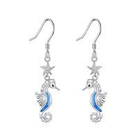 TOUPOP Sterling Silver Stone Seahorse Earrings For Women Birthday Christmas-undefined