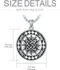 wholesale Celtic Sun Necklace For Men Women S925 Sterling Silver Viking Sun Pendant Necklace For Fathers Day Christmas Anniversary Birthday For Him Husband Boyfriend -0-3
