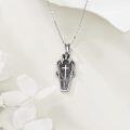 wholesale 925 Sterling Silver Gothic Coffin Cross & Bat Pendant Necklace-0-3