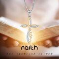 wholesale 925 Sterling Silver Infinity Faith Cross Necklace for Women-0-5