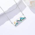 wholesale 925 Sterling Silver Abalone Shell Mountain Scene Pendant Necklace for Women Mom Hikers Campers-0-4