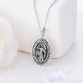 wholesale 925 Sterling Silver Oval Saint Raphael Protect Us Pendant Necklace for Women Men Catholic  24 Chain-0-4