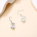 wholesale 925 Sterling Silver Duck Family Dangle Earrings with Gold Accents-0-2