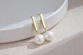 wholesale 925 Sterling Silver White Pearl Bar Drop Earrings for Women -0-1