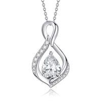 wholesale 925 Sterling Silver Orange Topaz Drop Pendant With Zirconia-04 Apr
