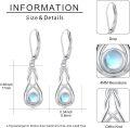 wholesale 925 Sterling Silver Celtic Knot Teardrop Moonstone Drop Earrings Gift for Her-0-1