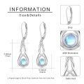 wholesale 925 Sterling Silver Moonstone Drop Earrings Wholesale With Celtic Knot Design-0-1
