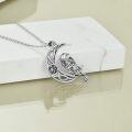 wholesale 925 Sterling Silver Moon and Raven Celtic Knot Pendant Necklace-0-2