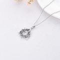 wholesale 925 Sterling Silver Oxidized Celtic Trinity Knot Leaf Vine Pendant Necklace For Women-0-3