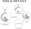 wholesale 925 Sterling Silver Fox in Crescent Moon Celtic Knot Pendant Necklaces - Hypoallergenic s for Men & Women-0-4