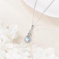 wholesale 925 Sterling Silver Moonstone and Peridot Celtic Knot Pendant Necklace-0-4