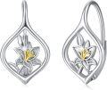 wholesale 925 Sterling Silver Flower Drop Earrings for Women Girls Mothers' Day Gift-0-0