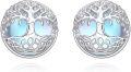 wholesale 925 Sterling Silver Tree of Life Stud Earrings with Blue Stone Hypoallergenic Jewelry for Women Gifts-0-0