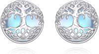 wholesale 925 Sterling Silver Tree of Life Stud Earrings with Blue Stone Hypoallergenic Jewelry for Women Gifts-Tree of Life