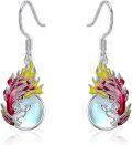 wholesale 925 Sterling Silver Firebird Moonstone Drop Earrings for Women Gift Idea-0-0