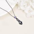 wholesale 925 Sterling Silver Purple Crystal Infinity Flower Pendant Necklace for Women Valentines Day Gifts-0-2