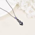 wholesale 925 Sterling Silver Purple Crystal Infinity Flower Pendant Necklace for Women Valentines Day Gifts-0-2