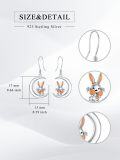 wholesale 925 Sterling Silver Moon Rabbit Carrot Drop Earrings for Women Girls -0-3