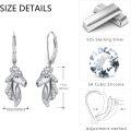 wholesale 925 Sterling Silver Hypoallergenic Dangle Horse Head Drop Earrings with Cubic Zirconia Stones for Women -0-4