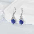 wholesale 925 Sterling Silver Drop Earrings Blue Moonstone Celtic Knot Platinum Plated For Women-0-49