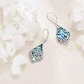 wholesale 925 Sterling Silver Abalone Triangular Celtic Knot Moonstone Drop Earrings for Women - Witchy Jewellery Gift Idea-0-4